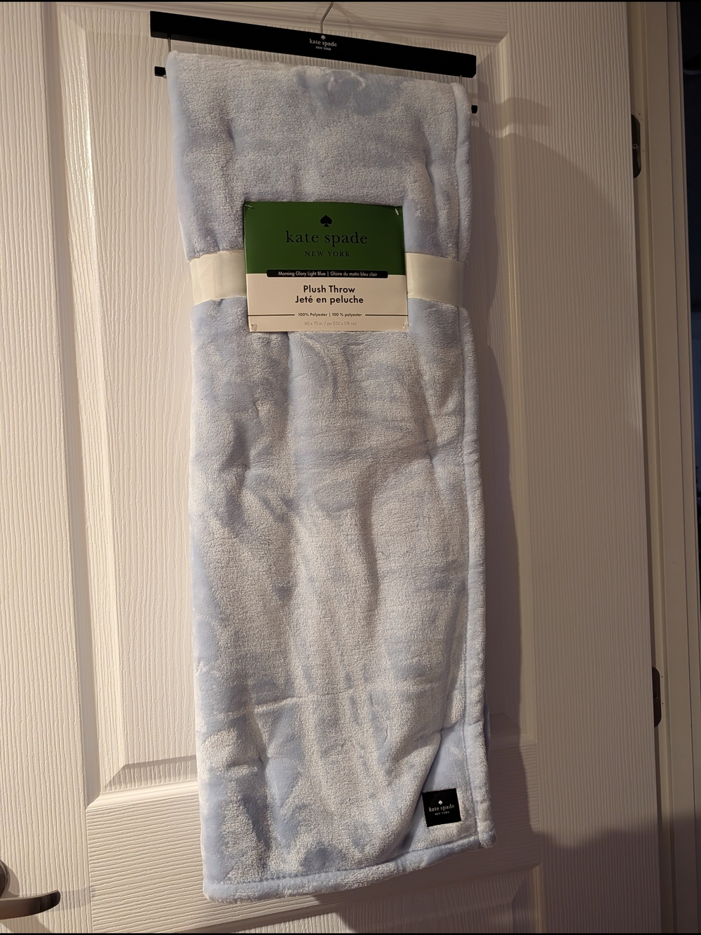 Kate Spade Plush Throw Light Blue